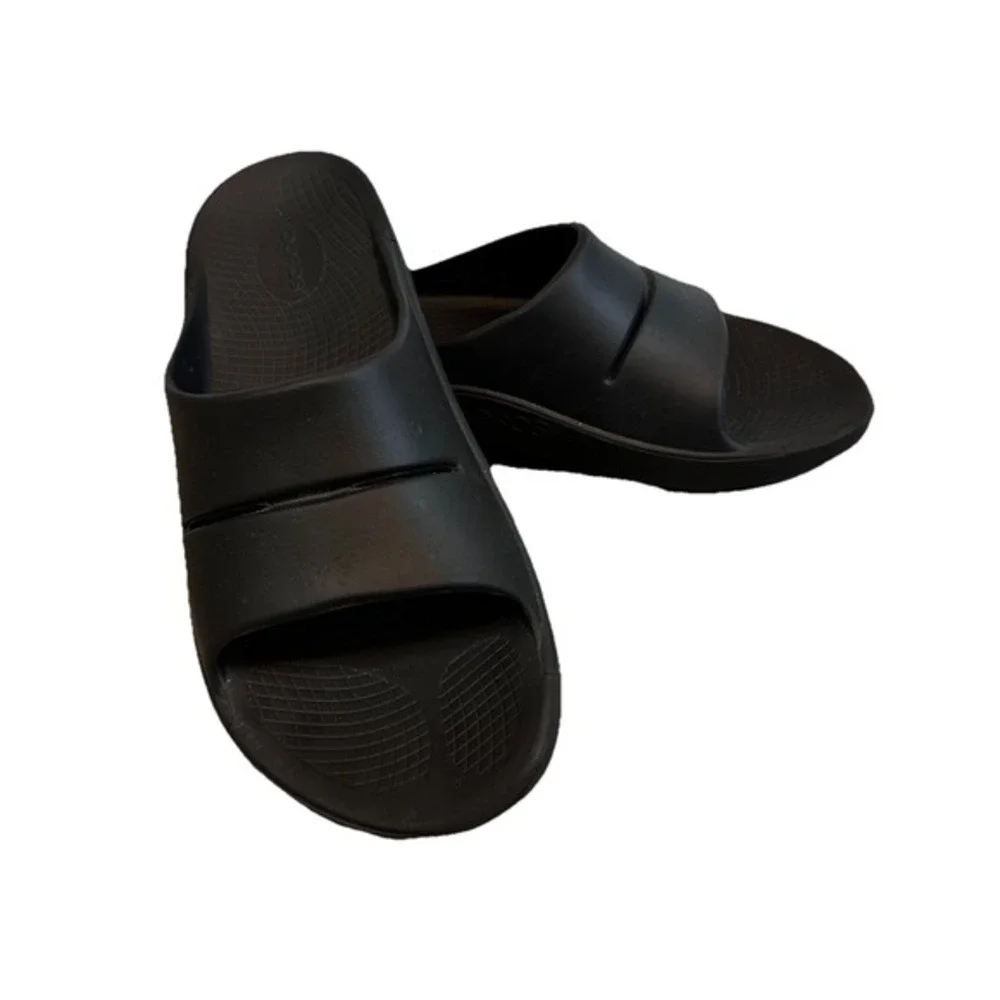 Oofos Ooahh Sandals Men's 13 Recovery Slip On Slide Black Travel Comfort Summer